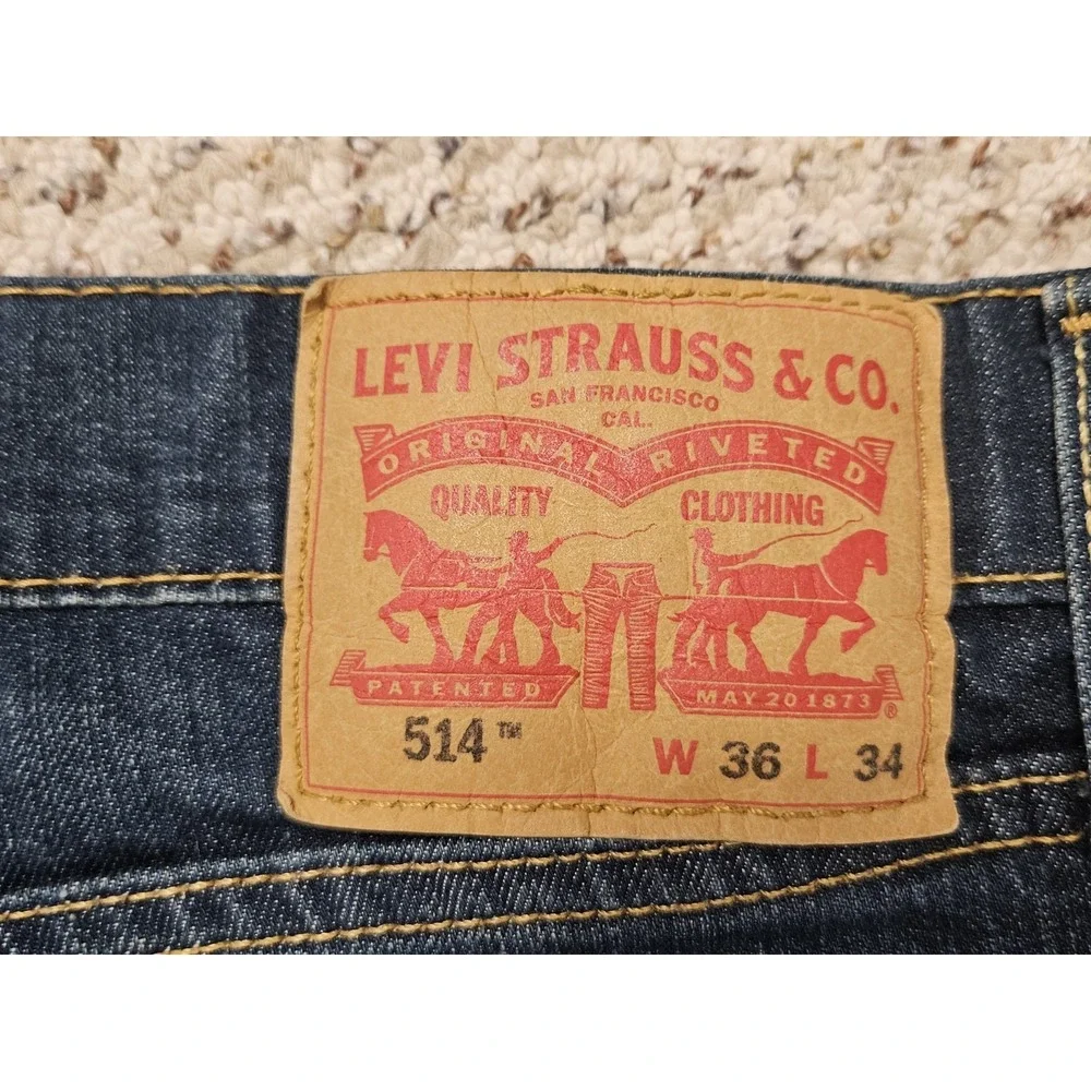 Levi's‎ 541 Mens Jeans sz 36x34 Blue Denim Athletic Straight Dark Wash Mid Rise